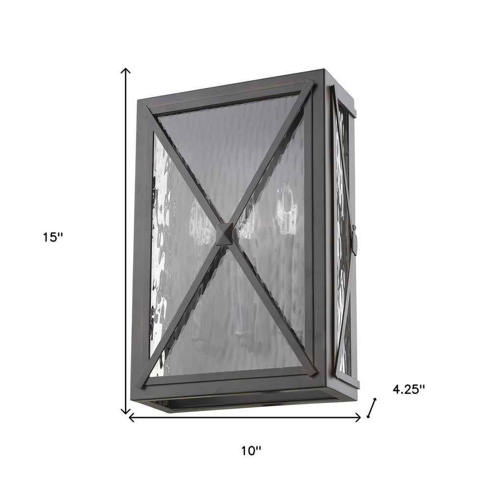 Black And Clear Three Light Transparent Dimmable Outdoor Hanging Lights With Bronze Shades