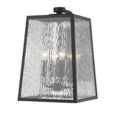 Black And Clear Four Light Seeded Dimmable Outdoor Hanging Lights With Bronze Shades