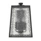 Black And Clear Four Light Seeded Dimmable Outdoor Hanging Lights With Bronze Shades
