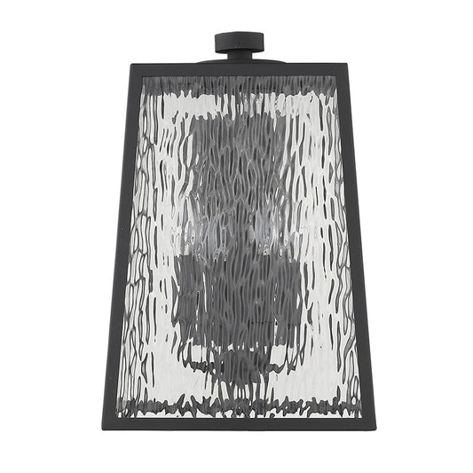 Black And Clear Four Light Seeded Dimmable Outdoor Hanging Lights With Bronze Shades