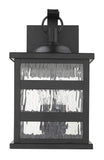 Black And Clear Three Light Transparent Dimmable Outdoor Hanging Lights With Black Shades
