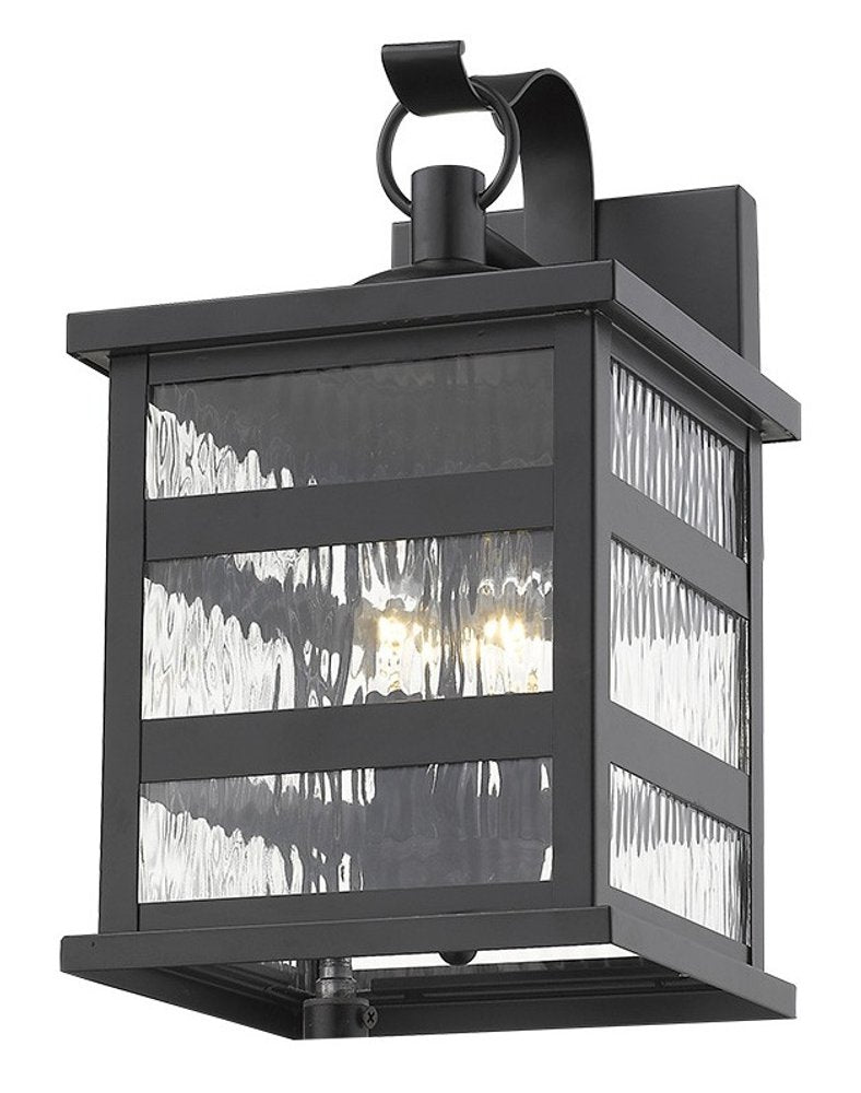 Black And Clear Three Light Transparent Dimmable Outdoor Hanging Lights With Black Shades