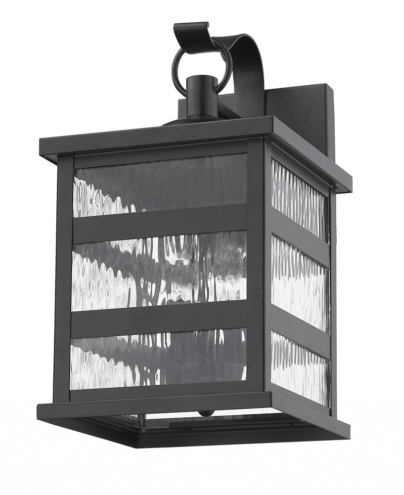Black And Clear Three Light Transparent Dimmable Outdoor Hanging Lights With Black Shades