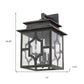 Black And Clear Four Light Seeded Dimmable Outdoor Hanging Lights With Bronze Shades