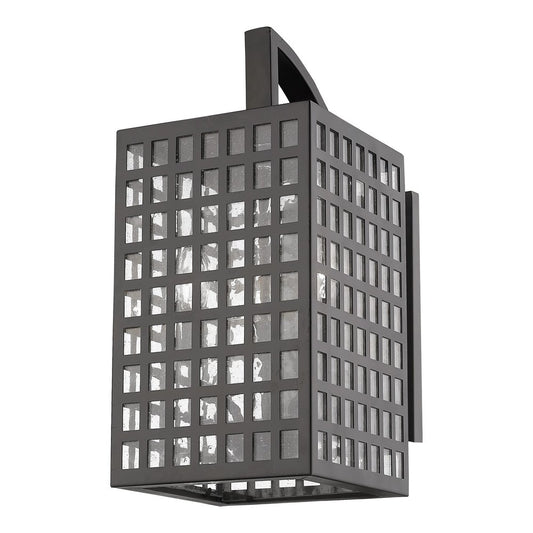 Black And Clear Three Light Seeded Dimmable Outdoor Hanging Lights With Bronze Shades