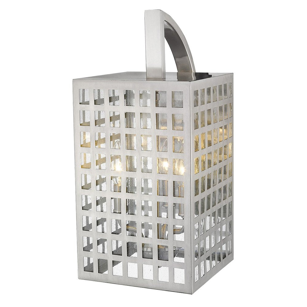 White And Clear Three Light Seeded Dimmable Outdoor Hanging Lights With Nickel Shades