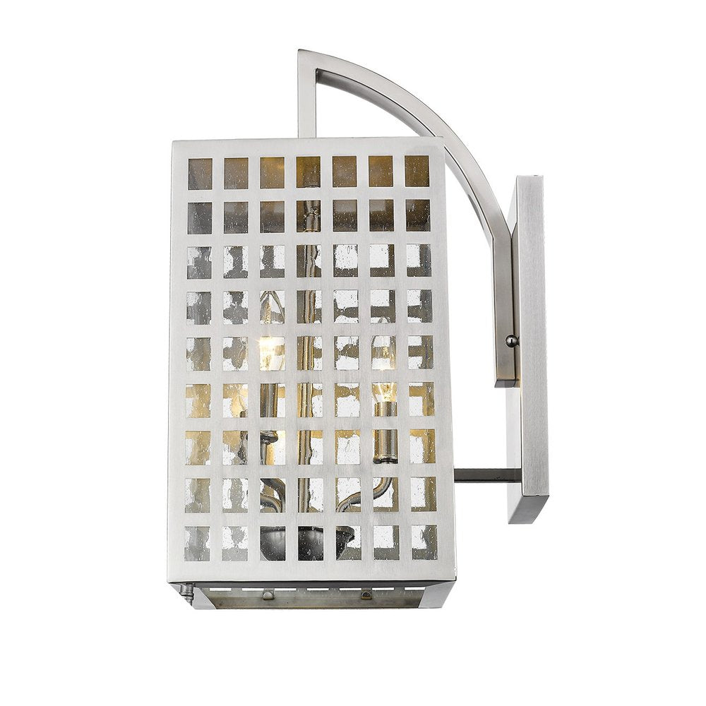 White And Clear Three Light Seeded Dimmable Outdoor Hanging Lights With Nickel Shades