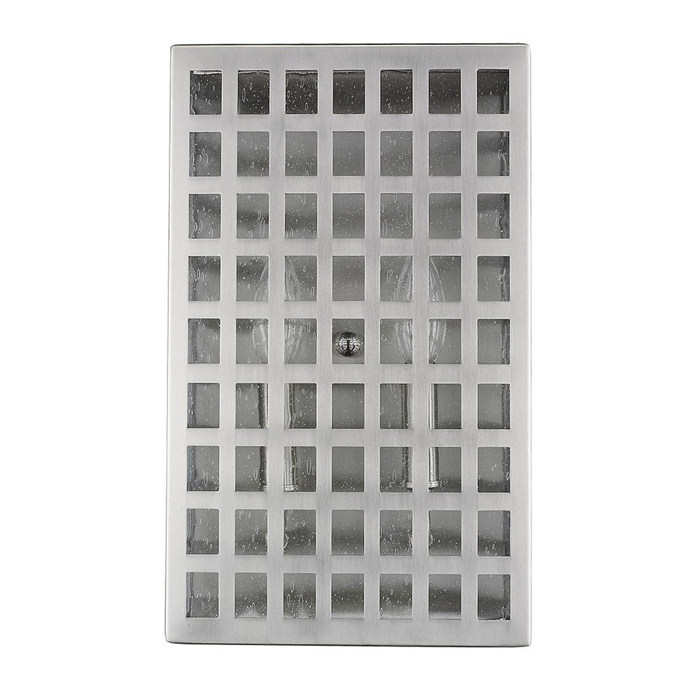 White And Clear Two Light Seeded Dimmable Outdoor Hanging Lights With Nickel Shades