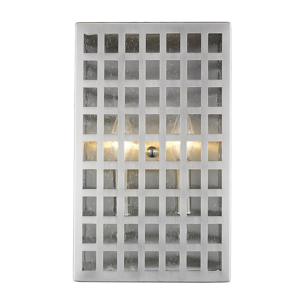 White And Clear Two Light Seeded Dimmable Outdoor Hanging Lights With Nickel Shades
