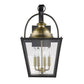 Black Clear And Brass Four Light Transparent Dimmable Outdoor Hanging Lights With Bronze Shades