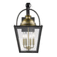 Black Clear And Brass Four Light Transparent Dimmable Outdoor Hanging Lights With Bronze Shades