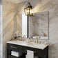 Black Clear And Brass Four Light Transparent Dimmable Outdoor Hanging Lights With Bronze Shades