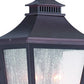 Black And Clear Two Light Transparent Dimmable Outdoor Hanging Lights With Antiqued Brass Shades