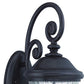 Black And Clear Three Light Seeded Dimmable Outdoor Hanging Lights With Black Shades