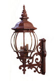 31" Walnut And Clear Metal and Glass Vanity Flush Mounted Sconce