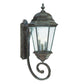 Black And Clear Three Light Hammered Dimmable Outdoor Hanging Lights With Black Shades
