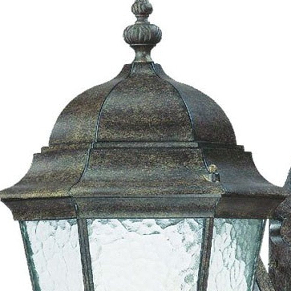Black And Clear Three Light Hammered Dimmable Outdoor Hanging Lights With Black Shades