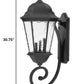 Black And Clear Three Light Hammered Dimmable Outdoor Hanging Lights With Black Shades