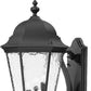 Black And Clear Three Light Hammered Dimmable Outdoor Hanging Lights With Black Shades