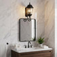 Black And Clear Three Light Hammered Dimmable Outdoor Hanging Lights With Black Shades