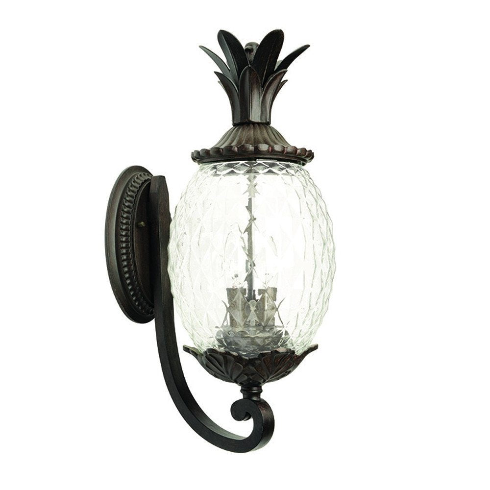 22" Black And Clear Metal and Glass Vanity Flush Mounted Sconce