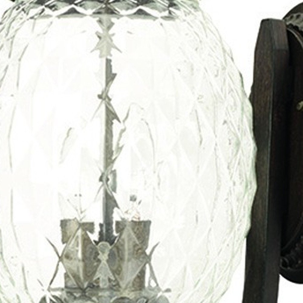 22" Black And Clear Metal and Glass Vanity Flush Mounted Sconce