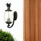22" Black And Clear Metal and Glass Vanity Flush Mounted Sconce