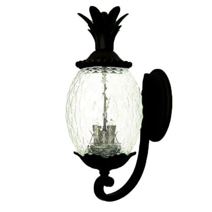 22" Black And Clear Metal and Glass Vanity Flush Mounted Sconce
