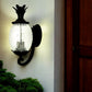 22" Black And Clear Metal and Glass Vanity Flush Mounted Sconce
