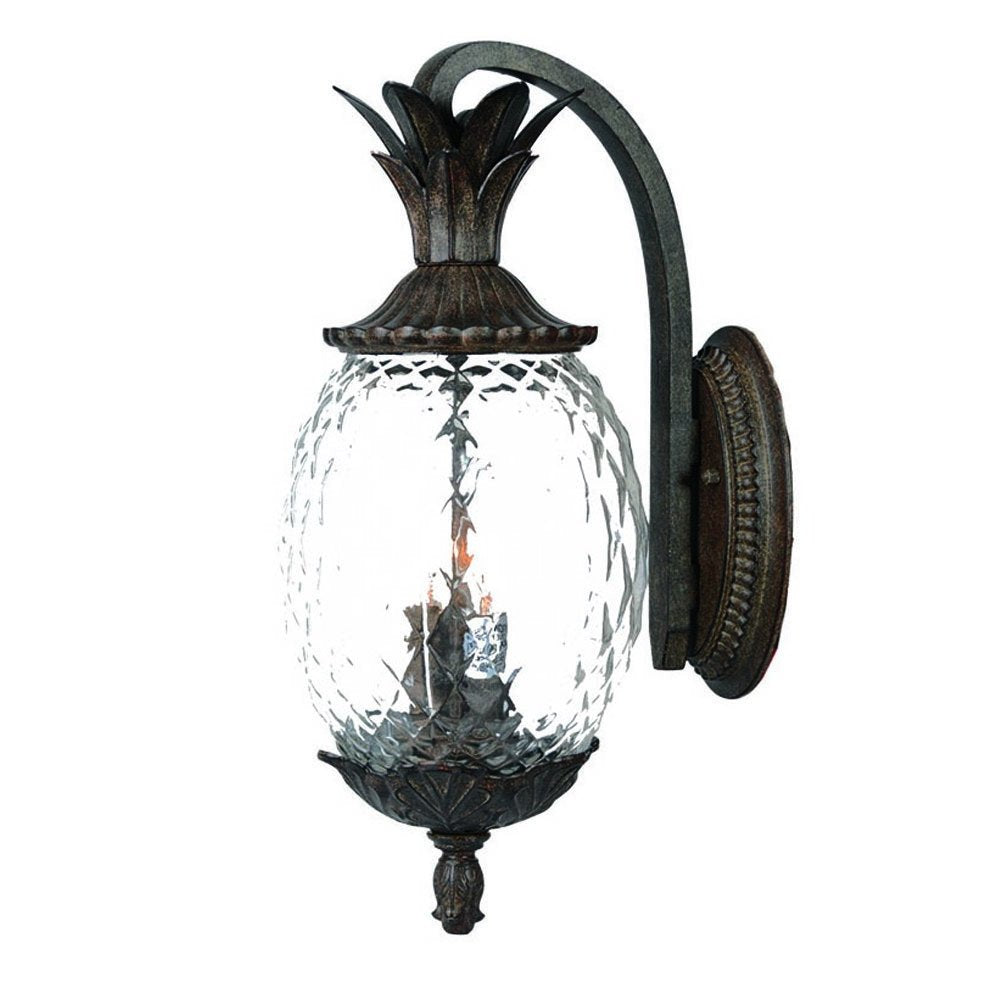 22" Black And Clear Metal and Glass Vanity Flush Mounted Sconce