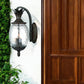 22" Black And Clear Metal and Glass Vanity Flush Mounted Sconce