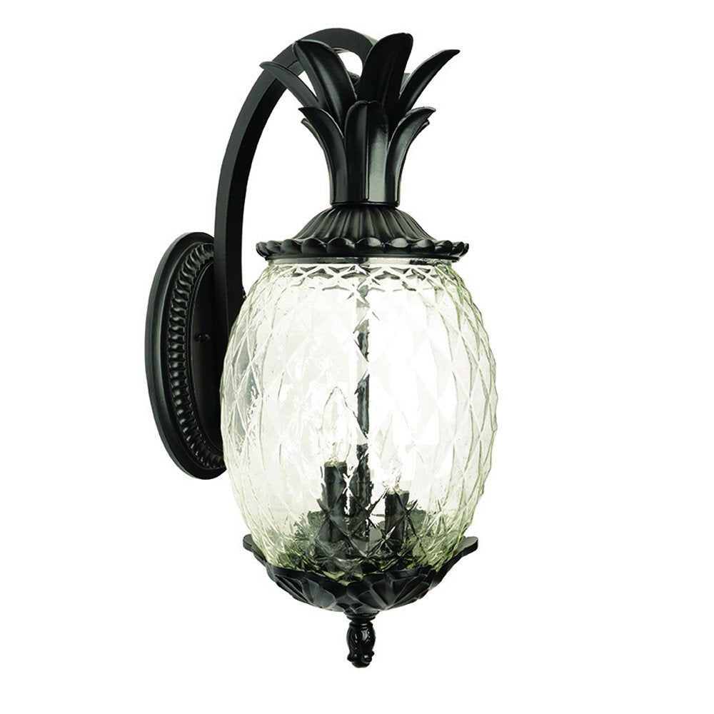 22" Black And Clear Metal and Glass Vanity Flush Mounted Sconce