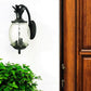 22" Black And Clear Metal and Glass Vanity Flush Mounted Sconce