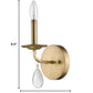 Light Gold Wall Sconce with Crystal Accent