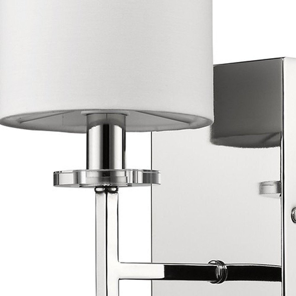 12" Silver And White Metal Flush Mounted Sconce