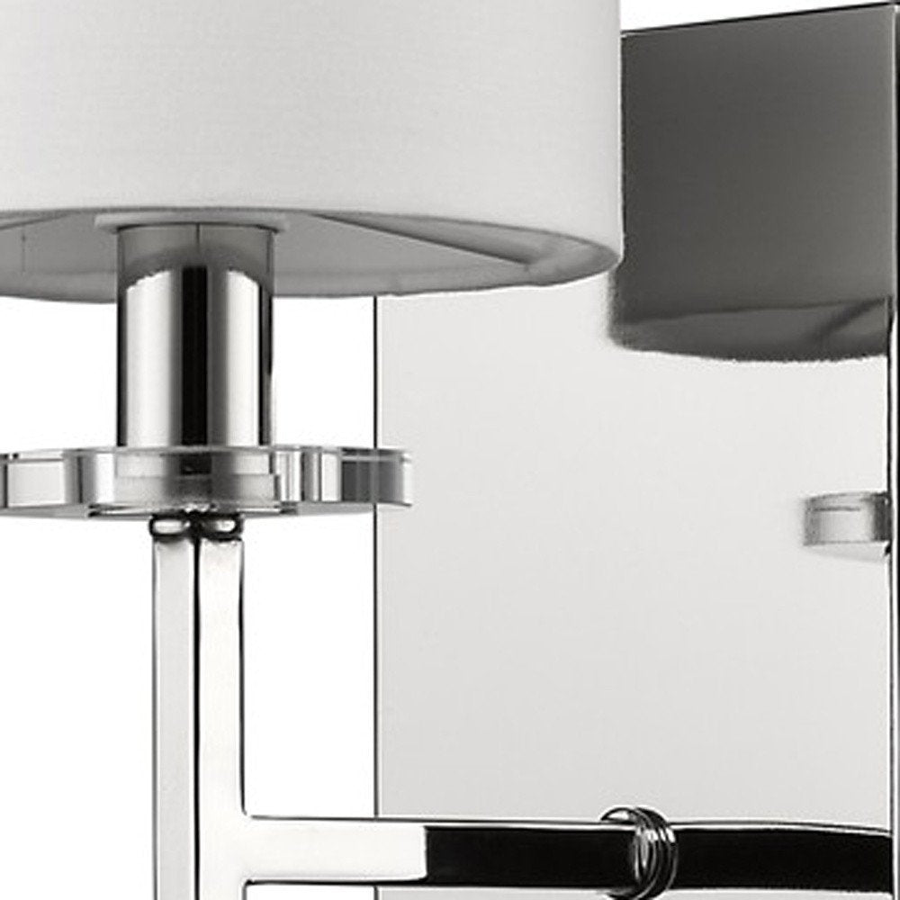 12" Silver And White Metal Flush Mounted Sconce