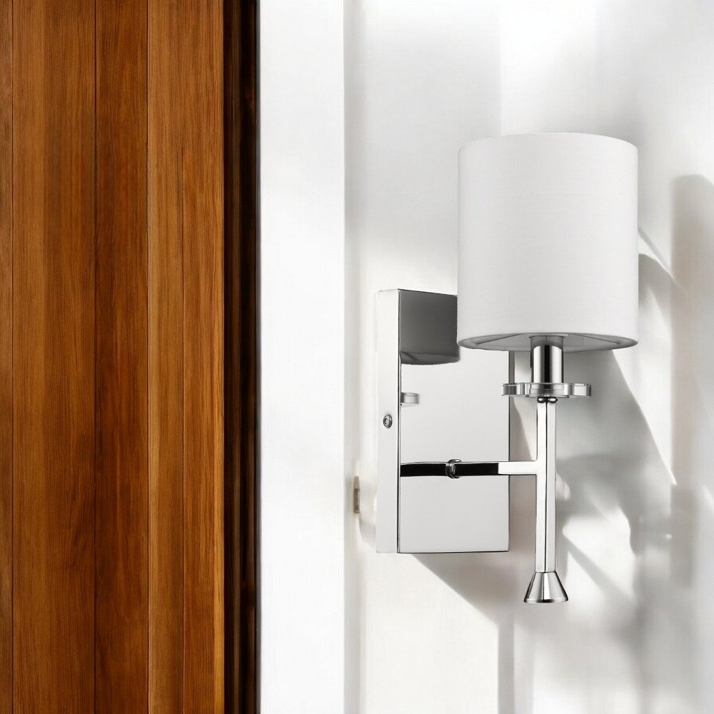 12" Silver And White Metal Flush Mounted Sconce