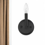 One Light Matte Black Wall Sconce