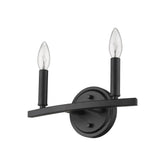 7" Black Metal Vanity Flush Mounted Sconce