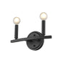 7" Black Metal Vanity Flush Mounted Sconce