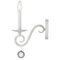 12" Off White Rustic Metal Candle Wall Light With Hanging Crystal