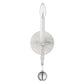 12" Off White Rustic Metal Candle Wall Light With Hanging Crystal