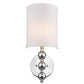 Silver Chrome Wall Light with Linen Fabric Shade