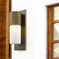 Contemporary Brushed Gold and White Wall Light