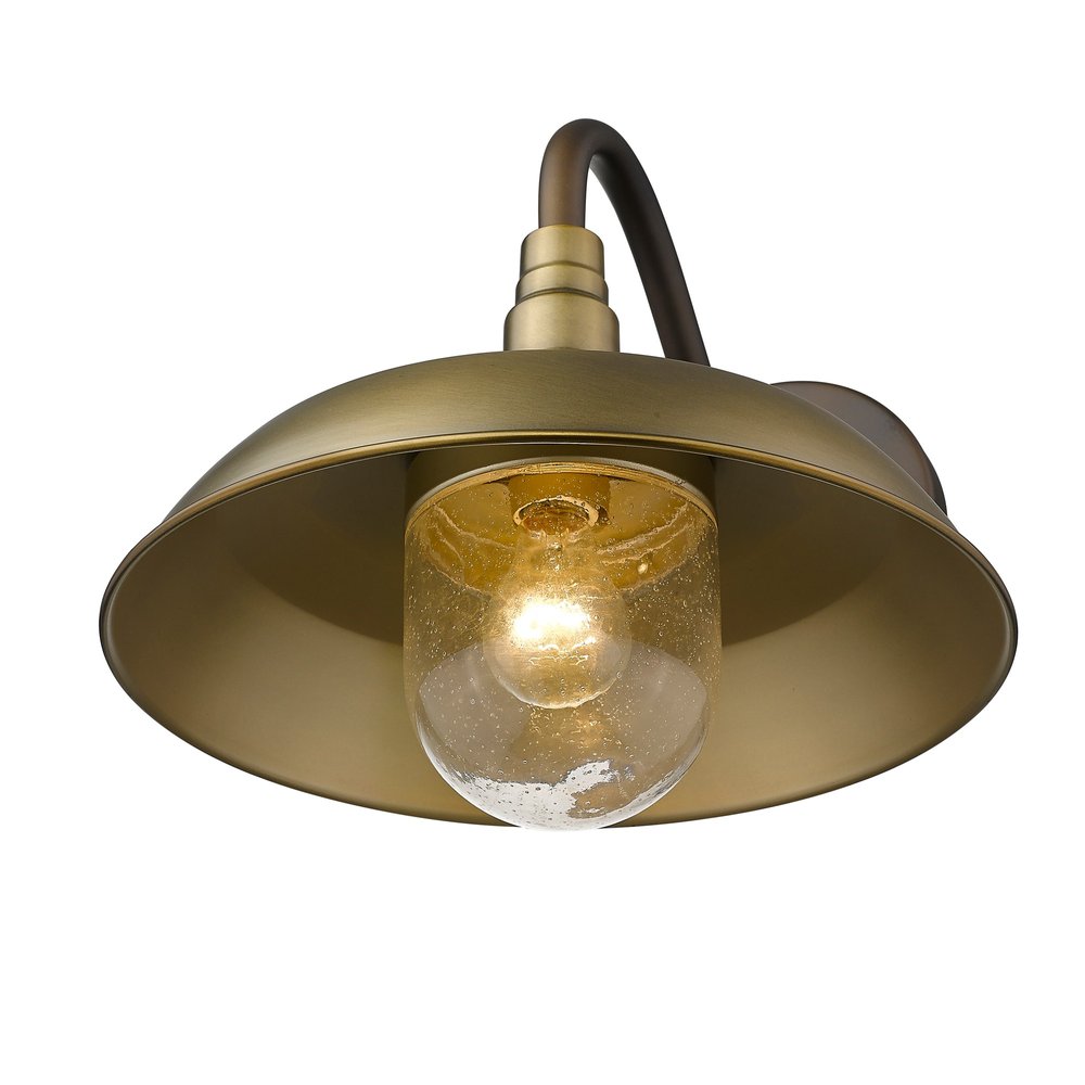 Antiqued Brass Seeded Dimmable Outdoor Hanging Light With Brass Shades