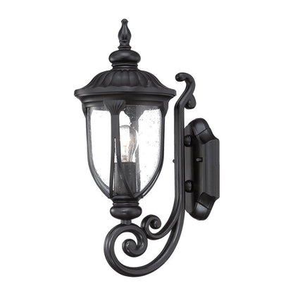 17" Black And Clear Metal and Glass Flush Mounted Sconce