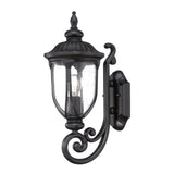 17" Black And Clear Metal and Glass Flush Mounted Sconce