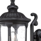 17" Black And Clear Metal and Glass Flush Mounted Sconce