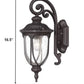 17" Black And Clear Metal Flush Mounted Sconce