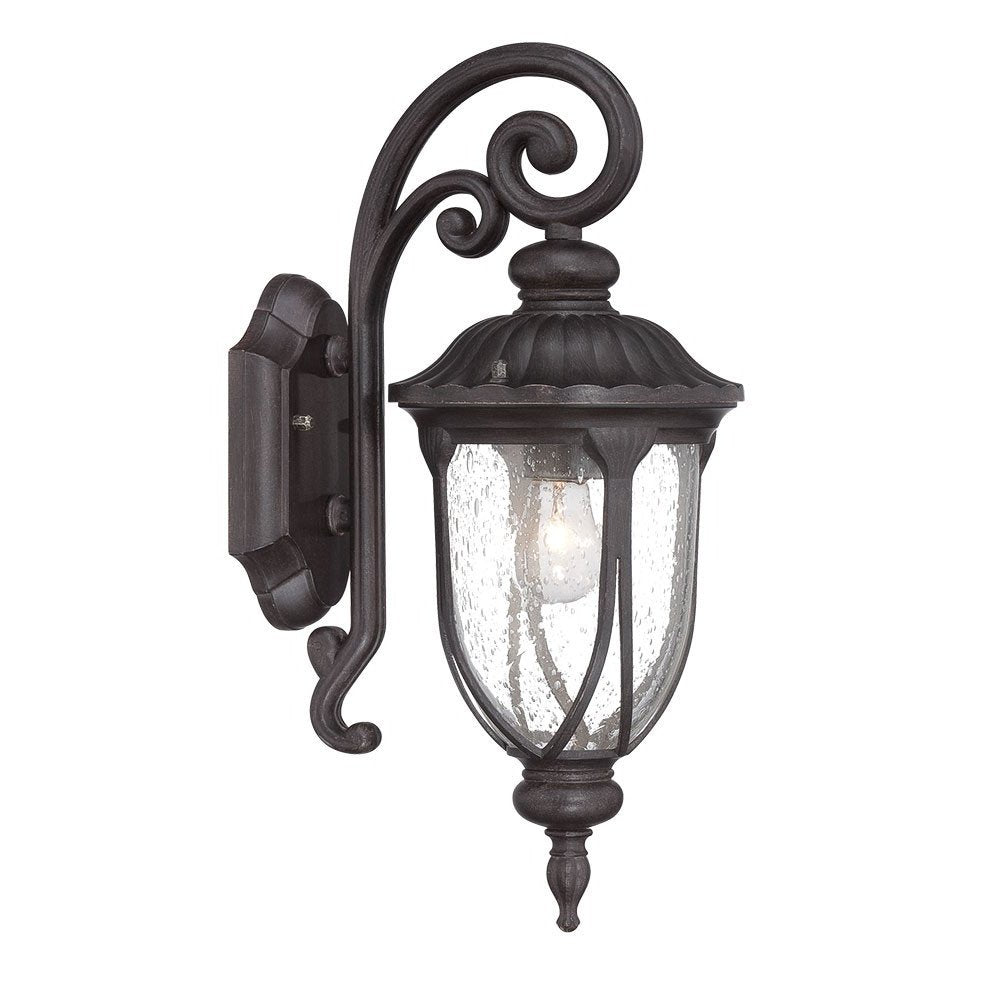 17" Black And Clear Metal Flush Mounted Sconce
